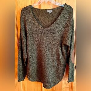 Cupcake Army Green Marled Sweater Side Slit Elbow Patches Preppy Academia Casual